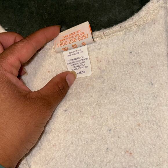 Vintage Invisible Ink Sweater Vest Large Cream/Beige Embroidered Fall Festive - Picture 7 of 7